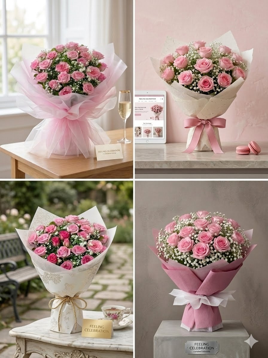 Pink Rose Bouquet - Image 4