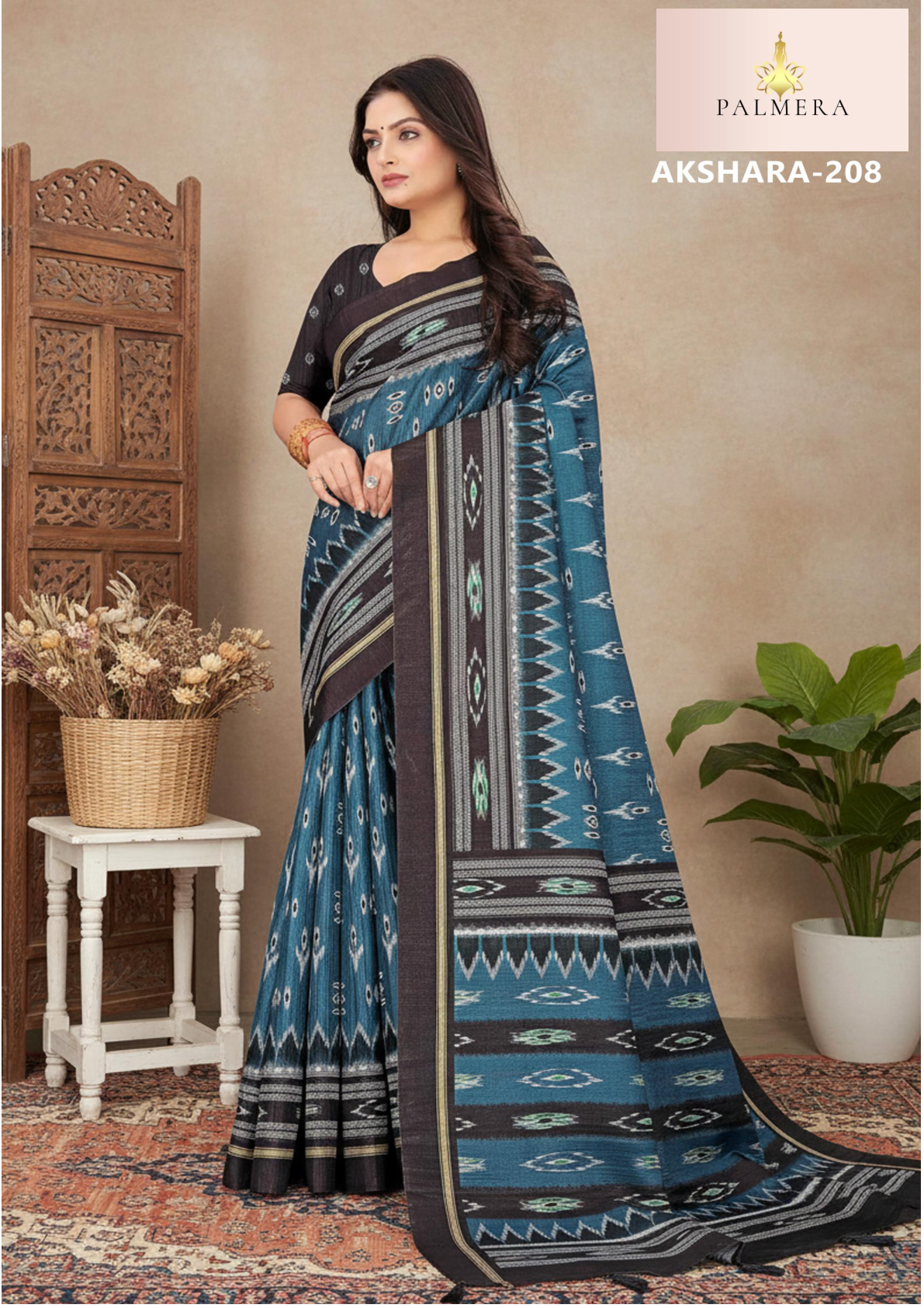 Palmera Akshara Silk Printed Saree - Image 2