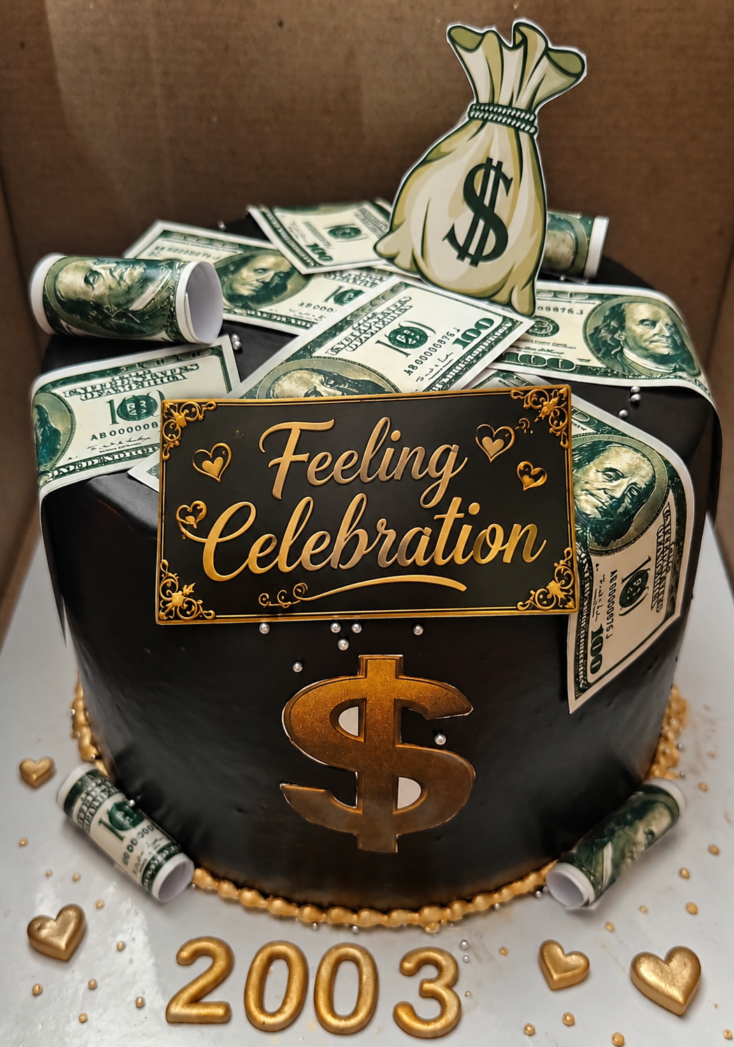 Luxury Money Theme Chocolate Cake - Image 2
