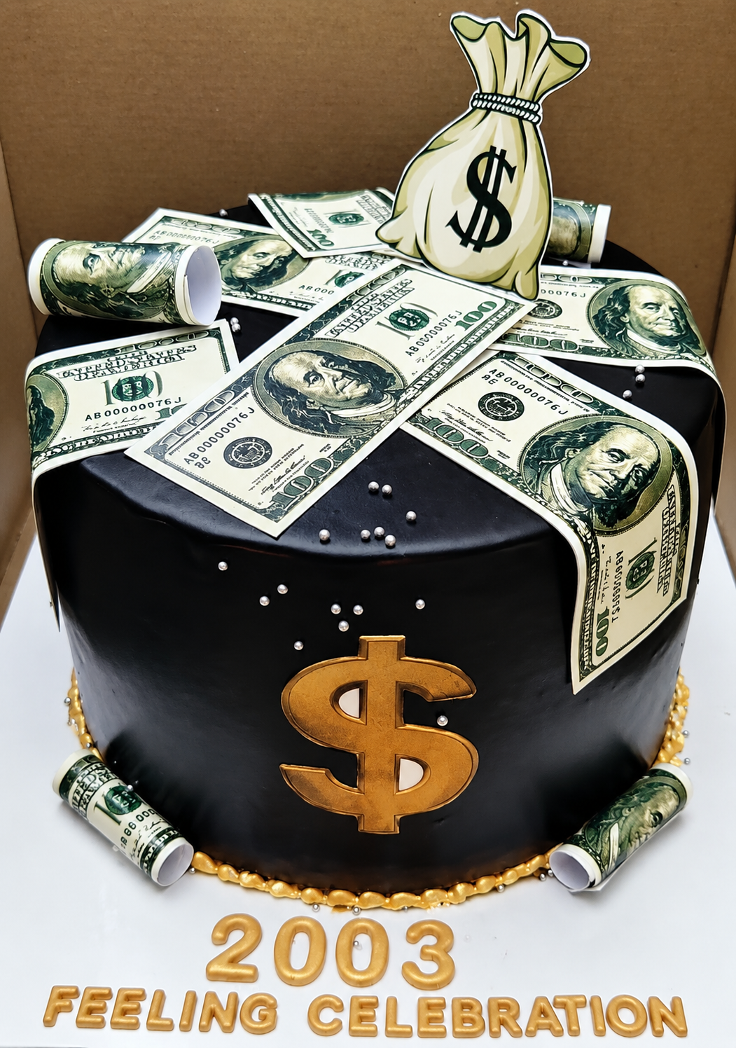 Luxury Money Theme Chocolate Cake, Money Theme Cake