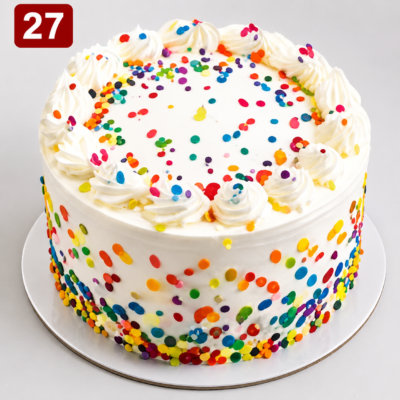 Rainbow Confetti Celebration Cake