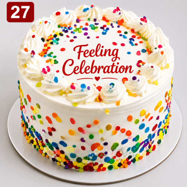 Rainbow Confetti Celebration Cake