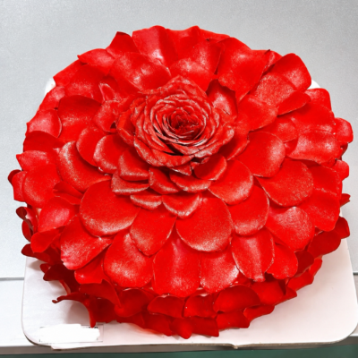 Red Rose Petal Designer Cake