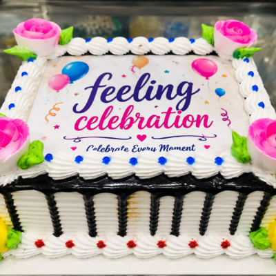 Custom Photo Print Chocolate Drip Cake
