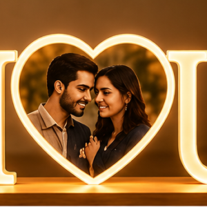 Personalized I Love You LED Photo Lamp