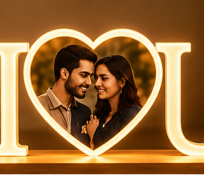 Personalized I Love You LED Photo Lamp