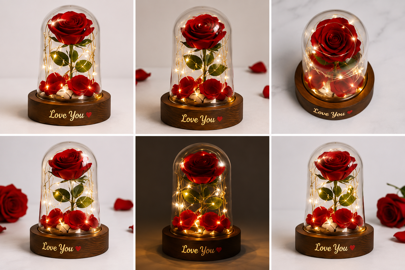 Romantic Eternal Rose LED Glass Dome – Love You Gift for Valentine, Anniversary & Birthday - Image 2