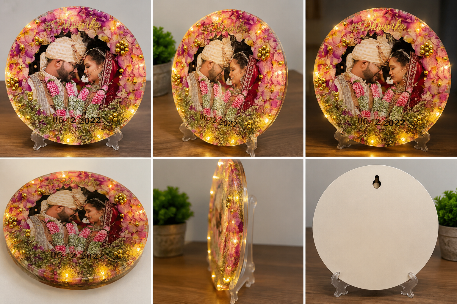 Personalized LED Photo Frame Round Plaque - Image 2
