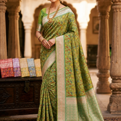 Palmera Premium Soft Silk Saree with Floral Woven Design