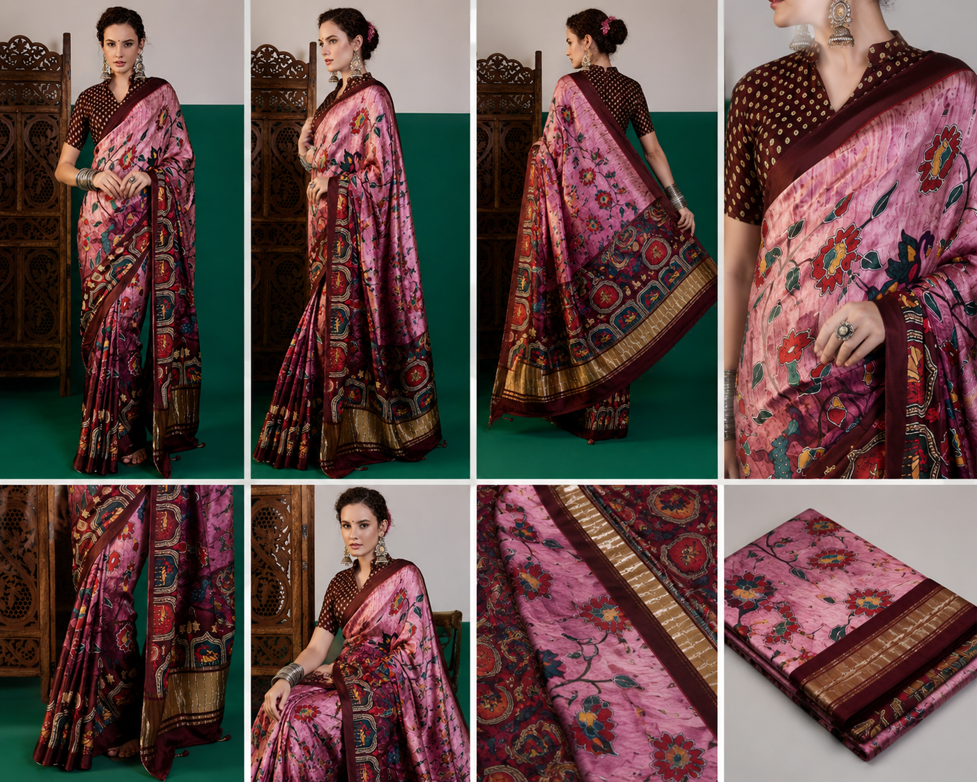 Palmera Sur-Taal 319 Premium Soft Silk Saree with Floral Print - Image 2