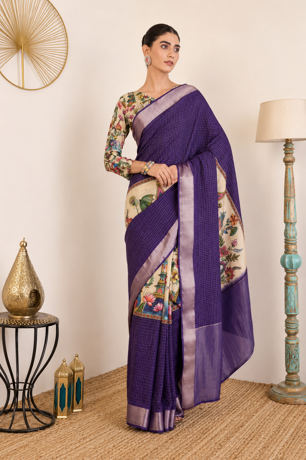 Palmera Riwaayat 102 Premium Soft Silk Printed Saree – Purple, Palmera Riwaayat 102 Purple Soft Silk Printed Saree