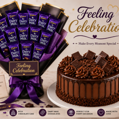 Dairy Milk Chocolate Bouquet & Chocolate Cake Combo