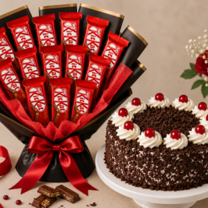 🍰Black Forest Cake with KitKat Chocolate Bouquet
