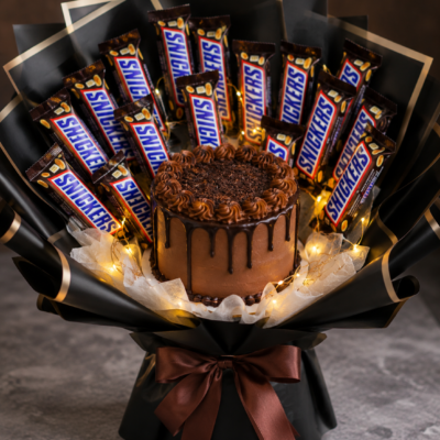 Premium Chocolate Cake & Snickers Chocolate Bouquet Gift