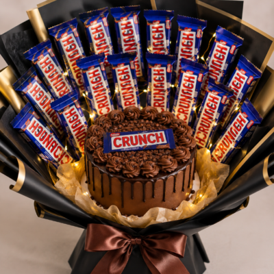 Premium Crunch Chocolate Bouquet with Chocolate Cake
