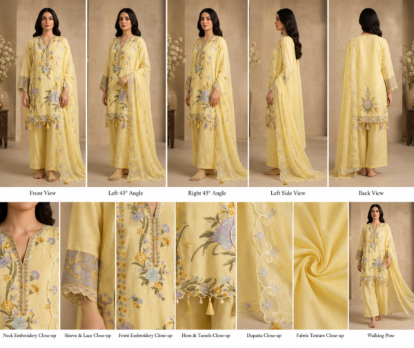 ChatGPT Image Jul 27, 2026, 07_45_58 PM Pastel Yellow Floral Embroidered Kurta Pant Set with Designer Dupatta for Women
