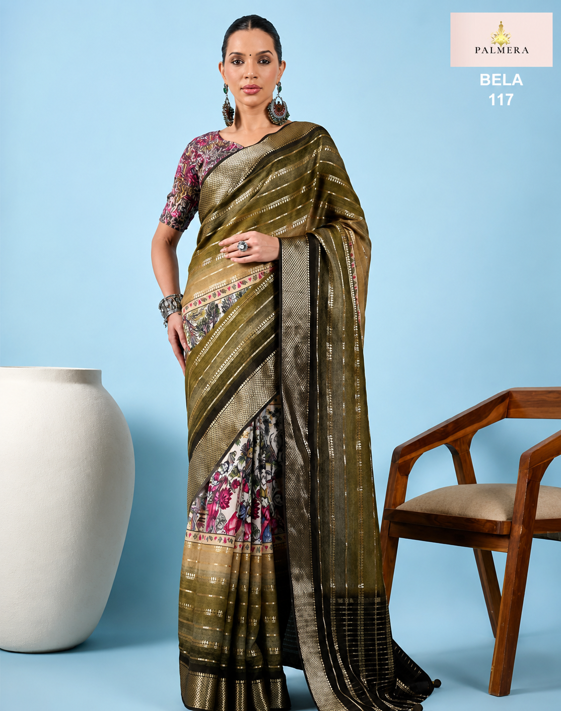 ChatGPT Image Jul 27, 2026, 08_22_35 AM Palmera Bela 117 Olive Green Designer Saree