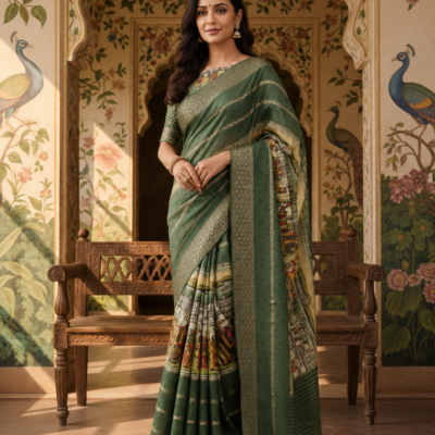 Palmera Bela 110 Green Designer Saree