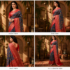 ChatGPT Image Jul 27, 2026, 10_07_56 AM Navy Blue Printed Silk Blend Saree with Red Woven Border