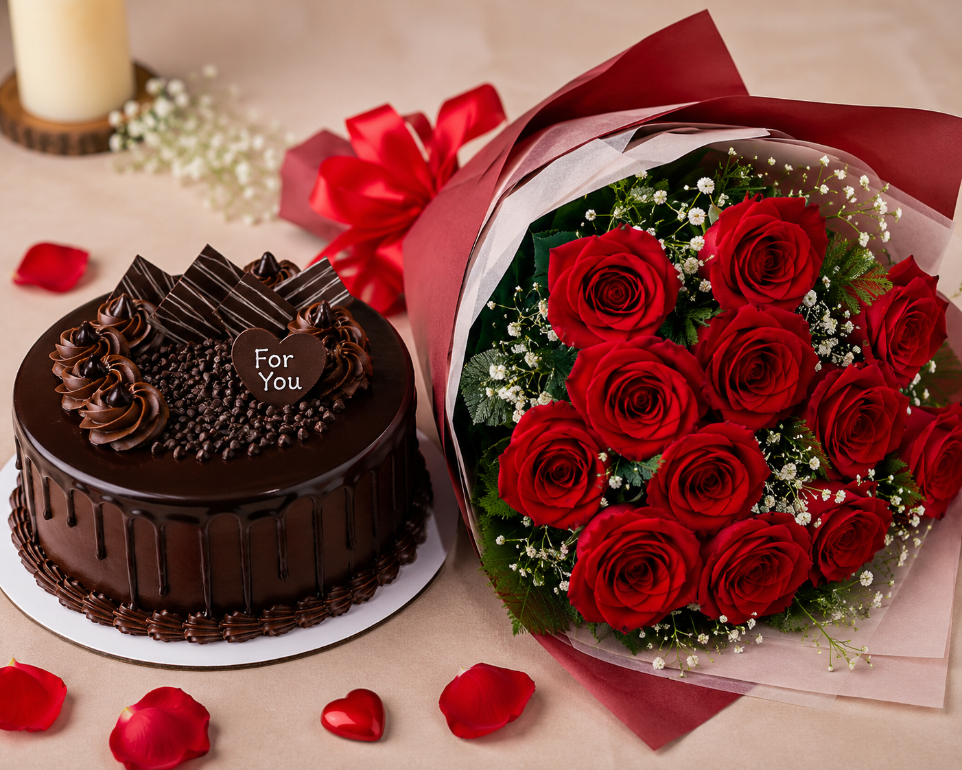 ChatGPT Image Jul 28, 2026, 05_35_51 PM Chocolate Cake with Red Rose Bouquet Gift Combo