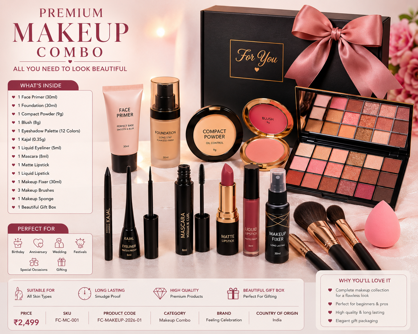 Premium Makeup Gift Combo Kit - Image 2