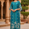 ChatGPT Image Jul 28, 2026, 09_47_36 AM Ajmera Teal Embroidered Kaftan Kurta Set for Women
