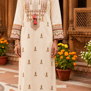 ChatGPT Image Jul 28, 2026, 10_12_29 AM Women's Cream Embroidered Straight Kurta Set
