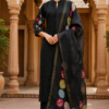 ChatGPT Image Jul 29, 2026, 04_38_09 PM Premium Black Embroidered Kurta Palazzo Set with Designer Printed
