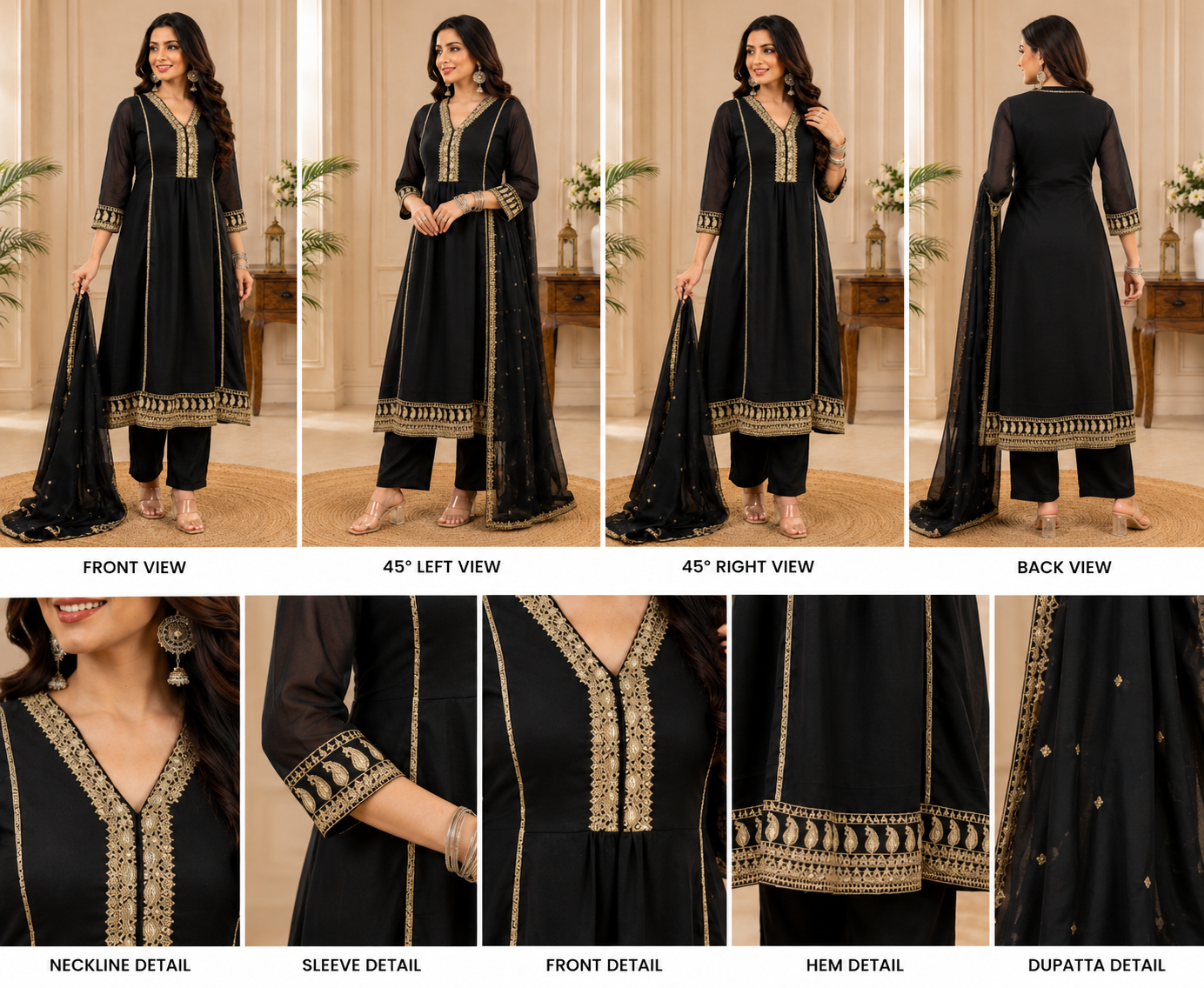 ChatGPT Image Jul 29, 2026, 04_44_25 PM Premium Black Embroidered Kurta Palazzo Set with Designer Printed - Image 2