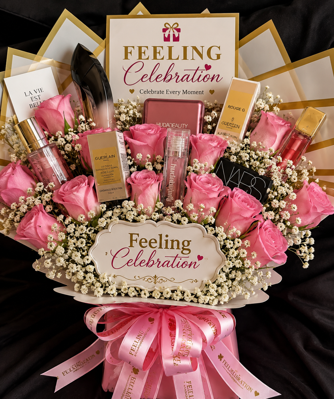 Luxury Pink Rose Makeup Bouquet