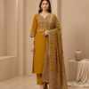 ChatGPT Image Jul 29, 2026, 07_14_42 PM Premium Mustard Printed Kurta Pant Set with Designer Dupatta