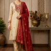 ChatGPT Image Jul 29, 2026, 08_35_02 AM Premium Cream Embroidered Kurta Set with Red Dupatta