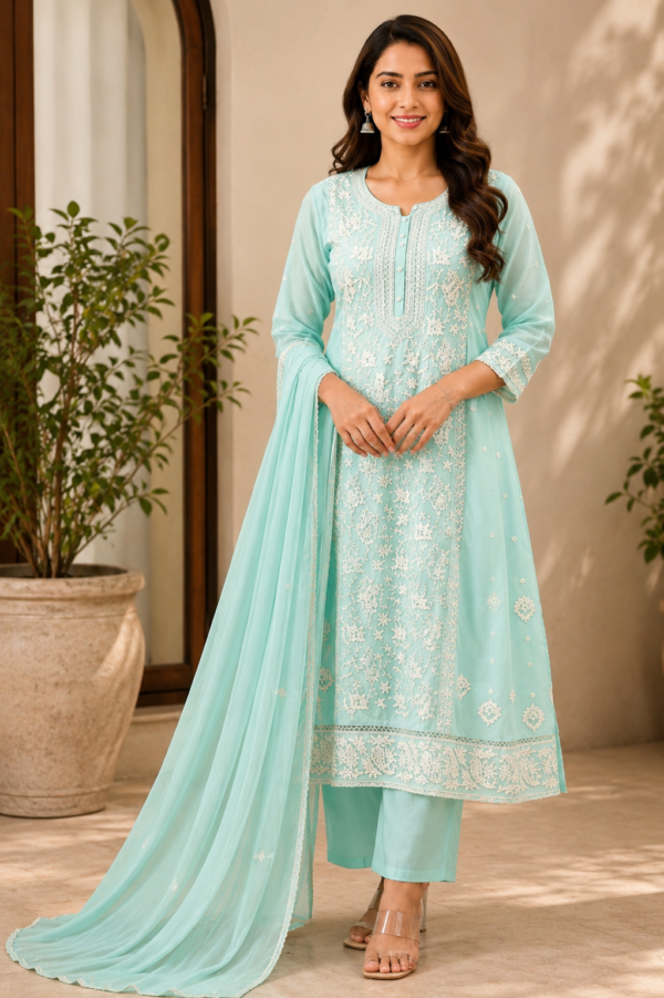 ChatGPT Image Jul 29, 2026, 09_08_06 AM Premium Mint Green Embroidered Kurta Set with Dupatta