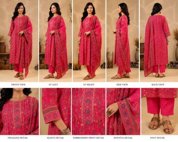 ChatGPT Image Jul 29, 2026, 09_36_45 AM Premium Rani Pink Printed Kurta Set with Designer Dupatta