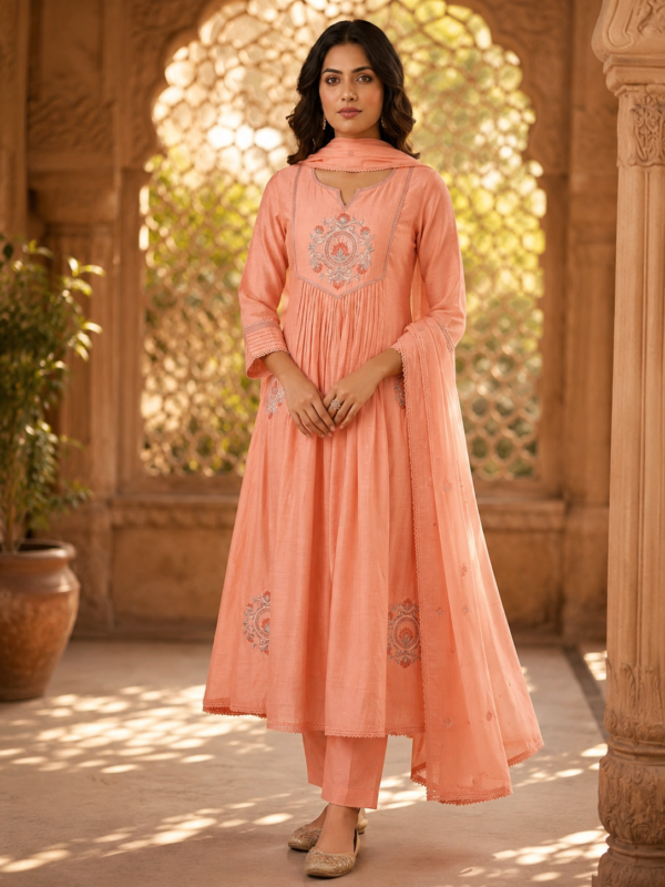 ChatGPT Image Jul 29, 2026, 09_57_05 AM Premium Peach Embroidered Anarkali Kurta Set with Dupatta