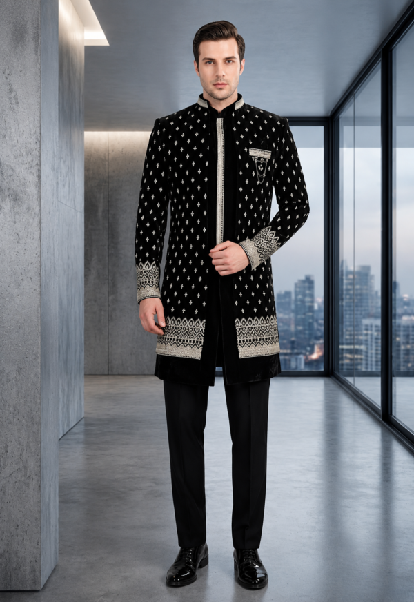 ChatGPT Image Jul 30, 2026, 05_41_07 PM Black Embroidered Sherwani Set for Men – Premium Wedding & Reception Wear