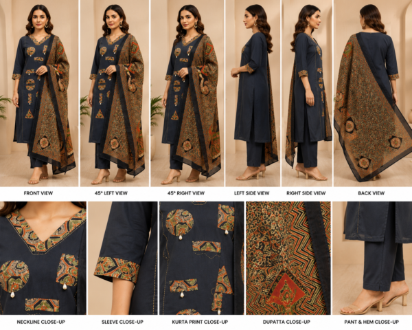 ChatGPT Image Jul 30, 2026, 09_40_10 AM Premium Navy Blue Ethnic Printed Kurta Pant Set with Designer Dupatta