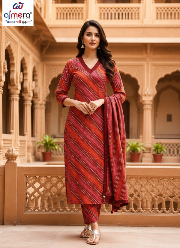 Ajmera Women's Maroon Printed Kurta Pant Set with Dupatta