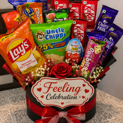 Feeling Celebration Premium Snacks & Chocolate Gift Bouquet