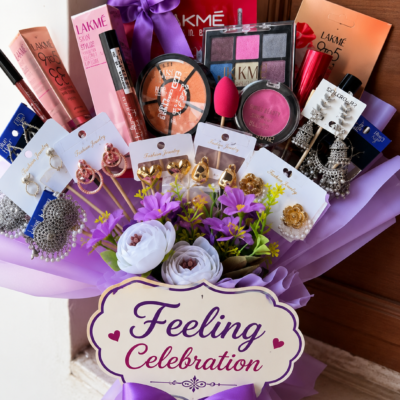 Feeling Celebration Premium Makeup & Jewelry Gift Bouquet