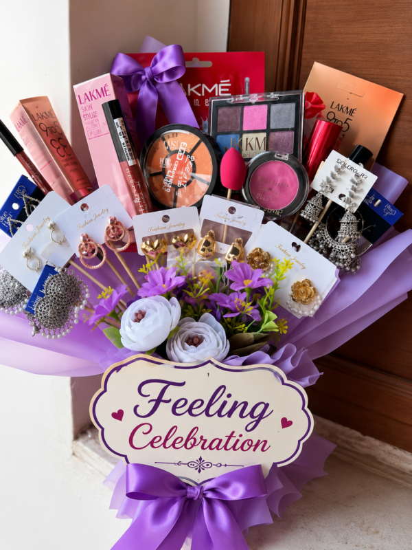 ChatGPT Image Jul 30, 2026, 11_35_00 AM Feeling Celebration Premium Makeup & Jewelry Gift Bouquet