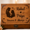 FRONT Personalized Wooden Memory Box with Engraved Photo & Name