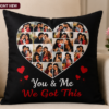 FRONT Personalized Heart Collage Photo Cushion