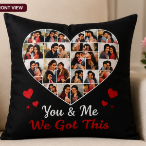 Personalized Heart Collage Photo Cushion