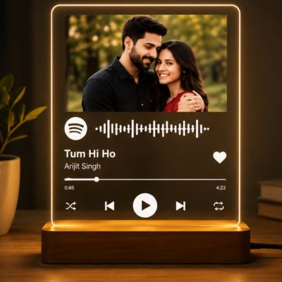 Personalized Spotify LED Acrylic Photo Frame with LED Base
