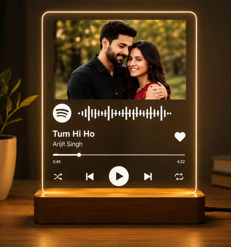 Personalized Spotify LED Acrylic Photo Frame with LED Base, personalized-spotify-led-acrylic-photo-frame