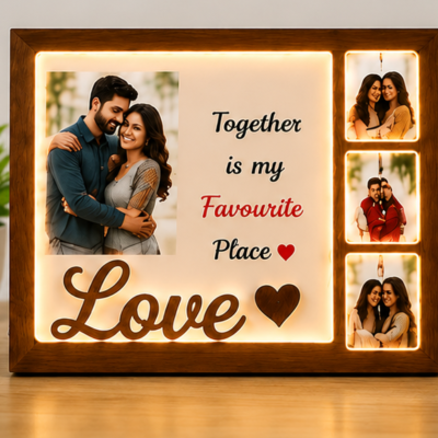 Personalized LED Wooden Photo Frame – Together is My Favourite Place