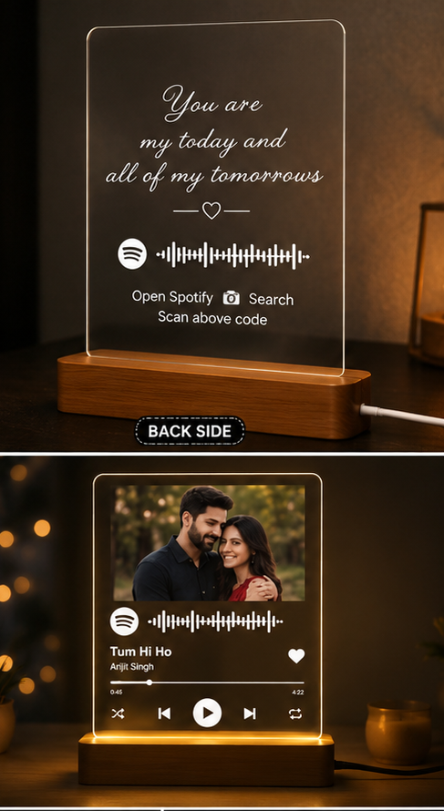 LEFT Personalized Spotify LED Acrylic Photo Frame with LED Base