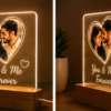 Personalized LED Acrylic Photo Lamp – You & Me Forever