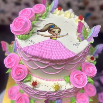 Princess Pink Butterfly Theme Cake- 4 Pound